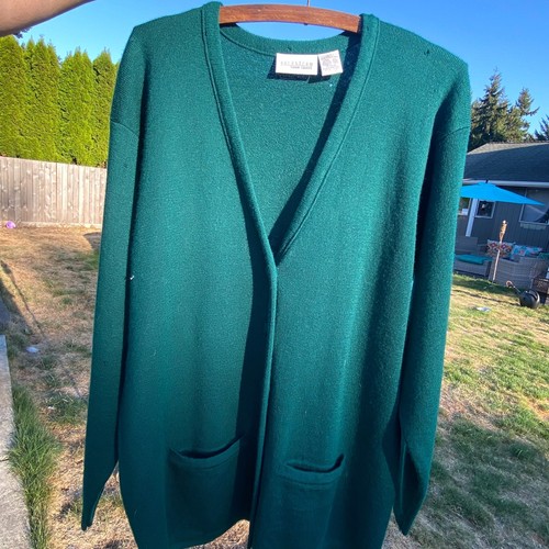 Maglione cardigan lana verde