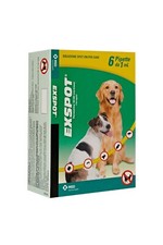 EXSPOT 6 Pipette  Spot on 1 ml – ANTIPARASSITARIO CANI CANE da 2,5 Kg a 40 Kg