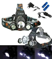 TORCIA LAMPADA FRONTALE LED RICARICABILE 3 LED 5000 LUMEN CREE T6 R5 