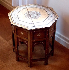 antico tavolo arabo moka/tè