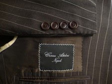 Giacca Tuta Cesare Attolini Blazer 52R/42R Ottime Condizioni Italia Striscia Marrone