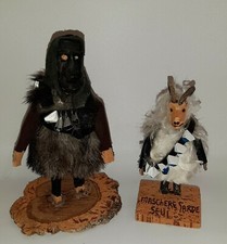 ARTIGIANATO SARDO SET 2 STATUINE IN LEGNO  MAMUTHONES FATTI A MANO SARDINIA ART