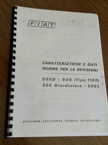 Manuale officina fiat 500 - manuale,