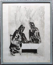 litografia Mario Rossello cornice inclusa arte astratta nucleare + cornice!