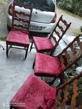 Sedie A Rocchetto Fine '800-primi' 900, Bellissimo Legno, Seduta In Velluto 