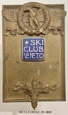 REGNO D'ITALIA SKI CLUB VENETO CAMP. IIIa ZONA A.XII° 1934 PLACCA GRANDE MODULO