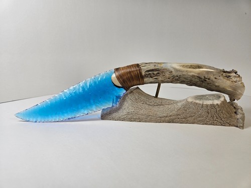 Coltello vetro blu cobalto - coltello,