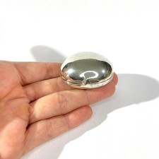 Portapillole vintage italiano forma castagno argento massiccio, marcato pillBox