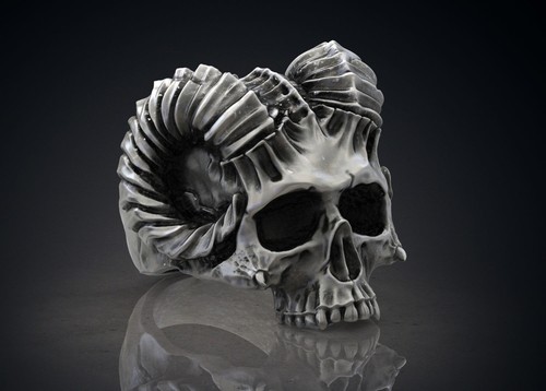 Anello uomo ossidato teschio - ossidato,
