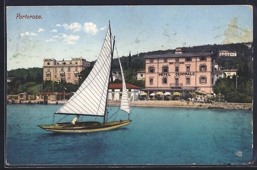 Cartolina portorose hotel - cartolina, portorose,