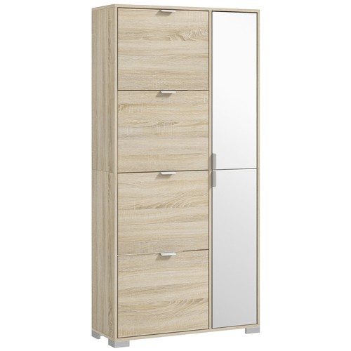 Homcom scarpiera con specchio - scarpiera,