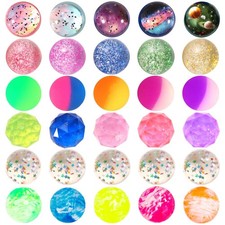 30 Palline Rimbalzanti per Bambini - Palline di Gomma Assortite con Sacchetto Portaoggetti, Bomboniere