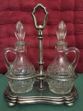 oliera in argento 800 ampolle In vetro molato e base plexiglas Cesa Alessandria