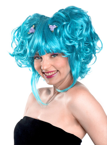 Parrucca manga turchese - ,