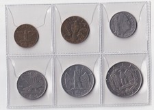 REGNO D' ITALIA 6 MONETE DIVERSE DISCRETE PERIODO FASCISMO CON LIRE 2 AQUILA 