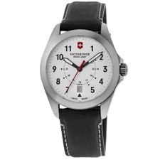 Nuovo Orologio Uomo Victorinox Swiss Army Heritage Quarzo Quadrante Bianco Nero 241965