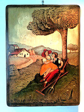 DIPINTO OLIO LEGNO MASSELLO QUADRO cm.40 x 29 OTTIMO, BELLISSIMO! PEZZO UNICO!!