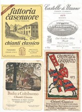 4 etichette vino toscano chianti classico Supertuscan  NUOVE/USATE