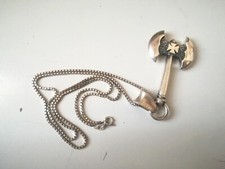 Pendente con Collana girocollo Ascia bipenne artigianale argento sterling 925