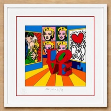 Ugo nespolo serigrafia love - serigrafia,