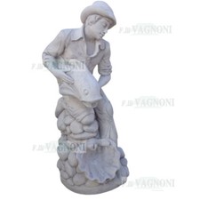 Statua pescatore in cemento e