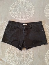 PANTALONCINI SHORTS JEANS NERI STRAPPI TG. 44