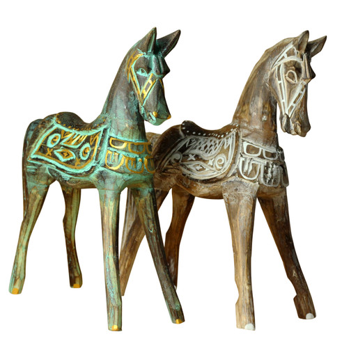 Mano intagliato antico cavallo - intagliato,