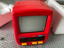 BLACK WHITE MINI TV 80s TV  4,5’’ B/N portatile rosso vintage new nuova#50