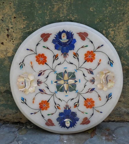 White marble round - 12"white,
