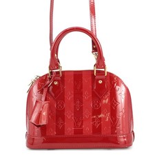Louis Vuitton Alma Vernis Rayures Taglia BB Monogram Vernis Pelle Pomme D'amo...