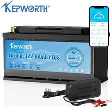 12V 100AH Batteria al litio LiFePO4 100A Bluetooth BMS solare barca camper