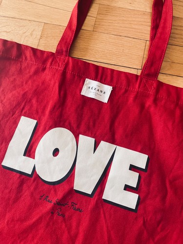 Sézane red canvas tote bag - sézane,