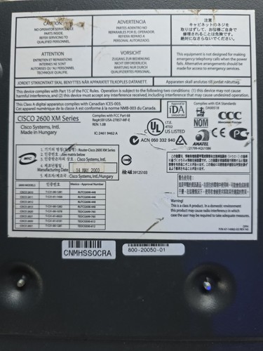 Router cisco 2600 series - cisco, xm