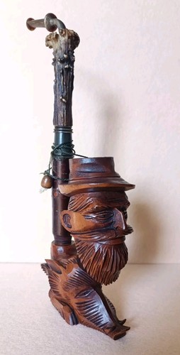 Antica pipa legno scolpita - antica,