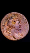 Moneta Romana Sesterzio Traiano Con Certificato