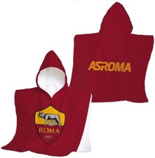 A.S.Roma Poncho Taglia Unica Bambino Piscina  100% Cotone Prodotto Ufficiale