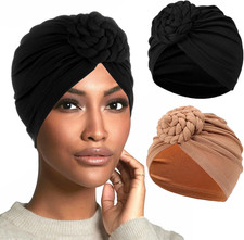 2 Pezzi Cappello Turbante, Chemioterapia Copricapo, Africano Berretto Elastico P