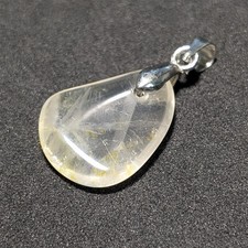 Ciondolo quarzo rutilato oro