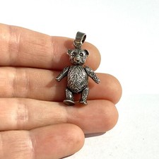 ciondolo orso articolato argento sterling italiano vintage