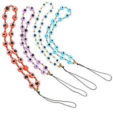  4 pezzi catene telefoniche con perline ciondoli per cellulare malocchio cinghie cordino cellulare