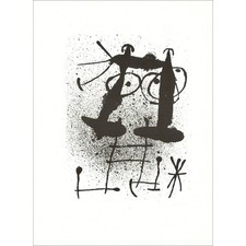 MIRO Joan - Lithographie "Composition en noir" 38x28cm - 1967