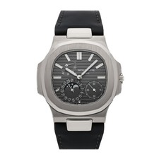 Patek Philippe Nautilus Data Fase Lunare Oro Bianco Auto 40 Cinturino 5712G-001