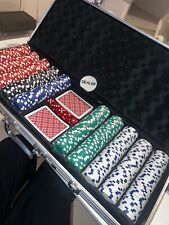 BES BES-27169 Set Poker 2 Mazzi Carte 500 Fiches Deal Kit Texas Hold'em con...
