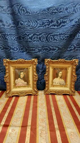 Coppia antiche miniature - miniature, primi