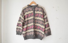 cardigan vintage grigio e rosa