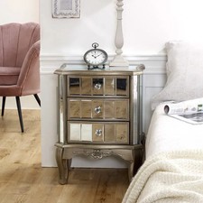 Comodino specchiato cassetti - comodino,