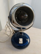 Lampada Da Tavolo Abat-Jour Space Age Ovale Vintage Epoca Anni 60 Blue Eyeball