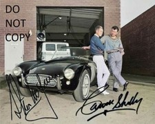STEVE McQUEEN & CARROLL SHELBY foto ristampa firmata autografata 8x10!!