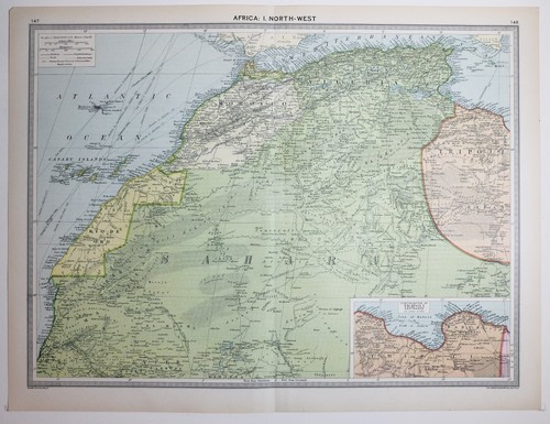 1920 grande mappa africa nord - mappa,