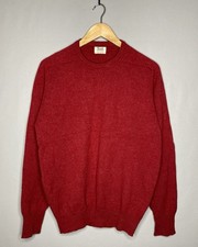 Maglione girocollo William Lockie vintage 100% lana di agnello rosso taglia L lavorato a maglia